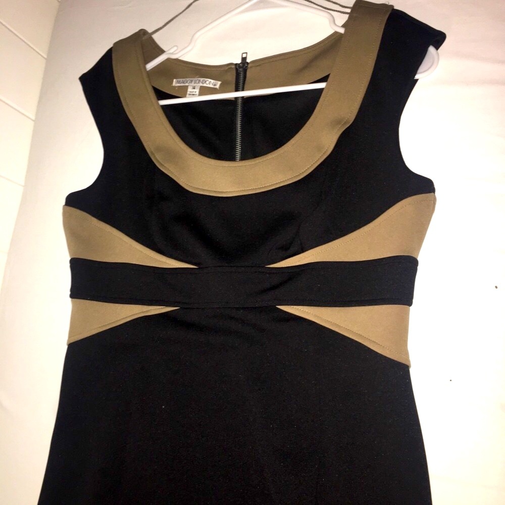 Maggy London Black/Tan tone dress